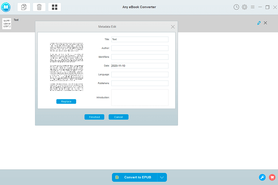 any ebook converter واجهة برنامج إزالة drm