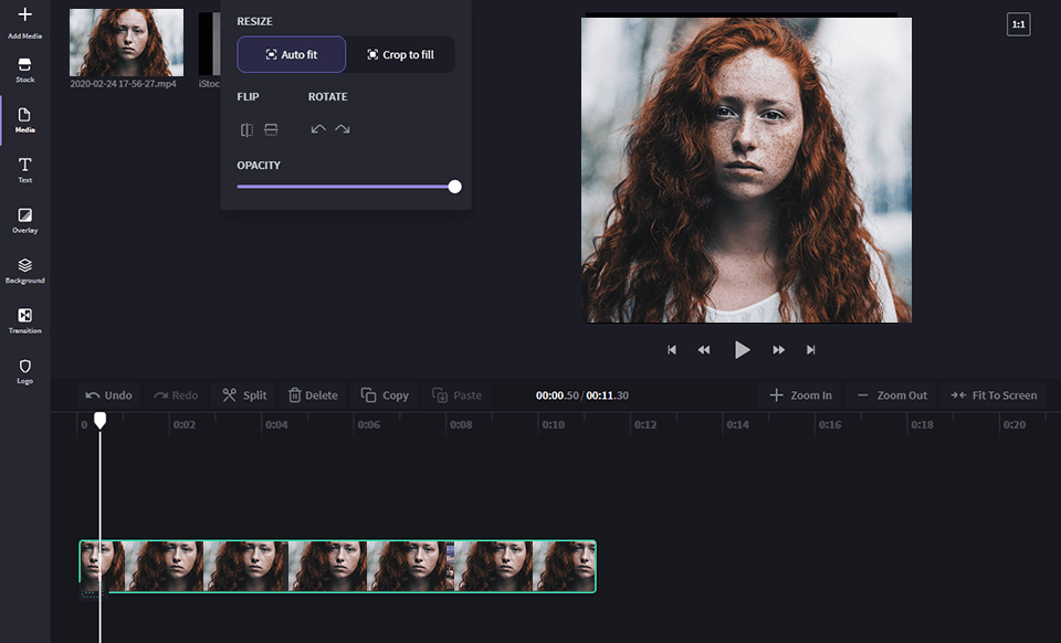 clipchamp mp4 editor interface