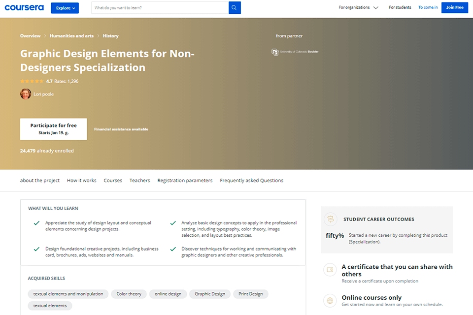 coursera free online graphic design course