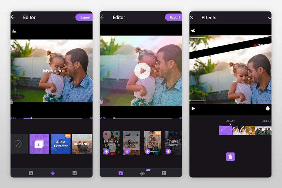 filmigo interface photo video maker