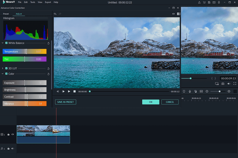 filmora mp4 editor interface