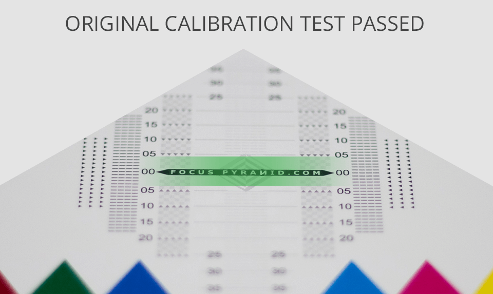 focus pyramid test passed lens calibration