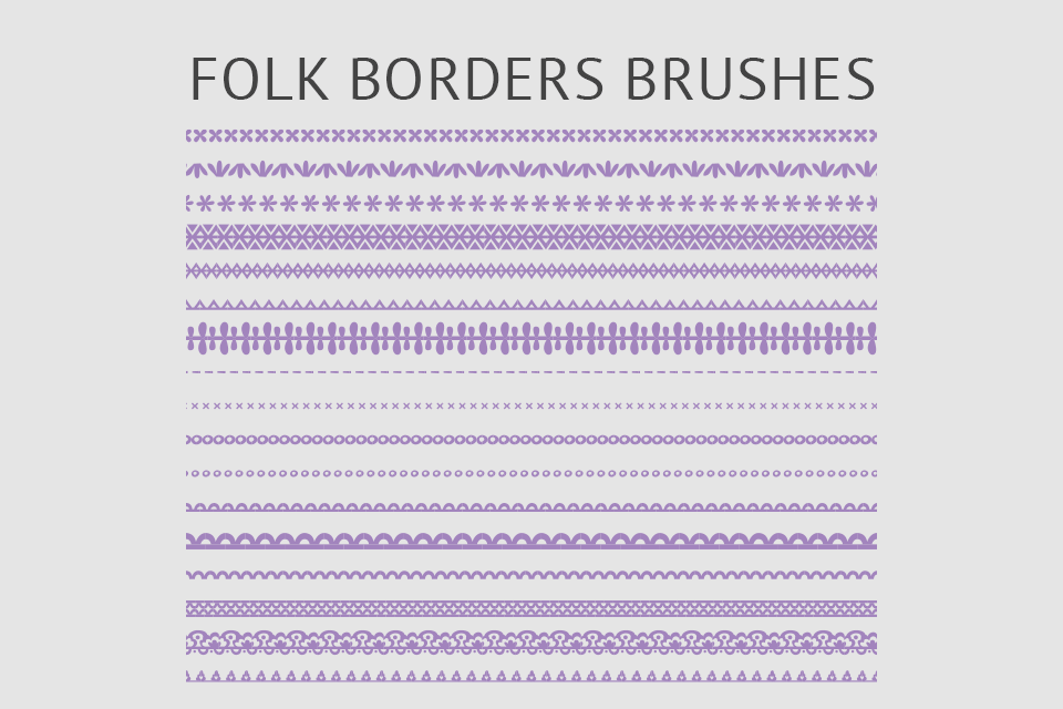 free illustrator folk borders brushes