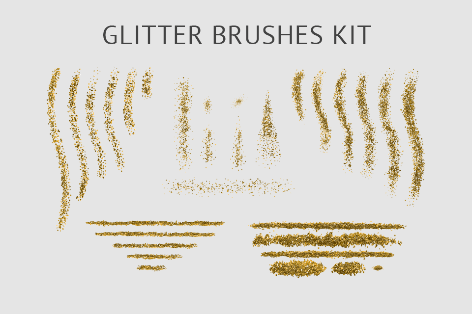free illustrator glitter brushes kit