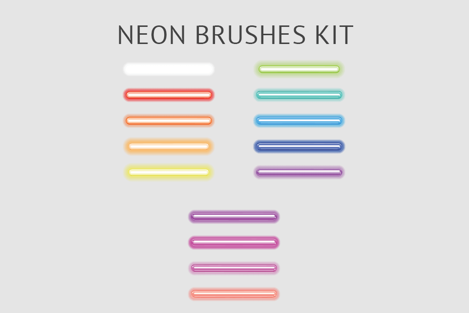 free illustrator neon brushes kit