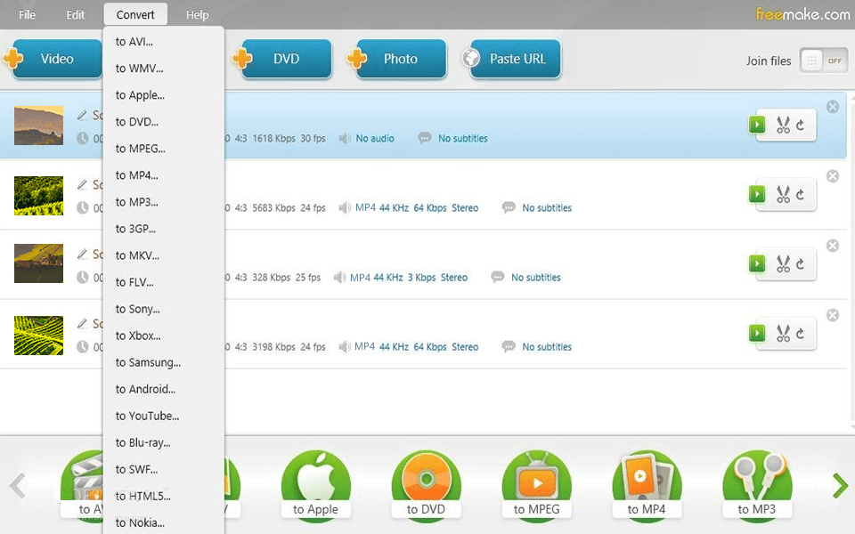 freemake mp4 editor interface