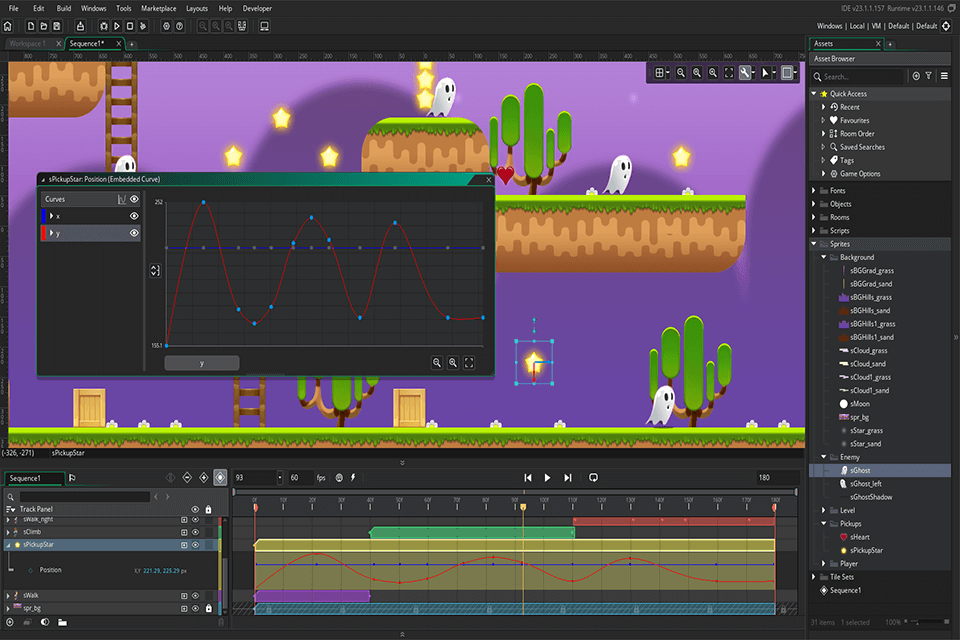 gamemaker studio 2 free game making software interface