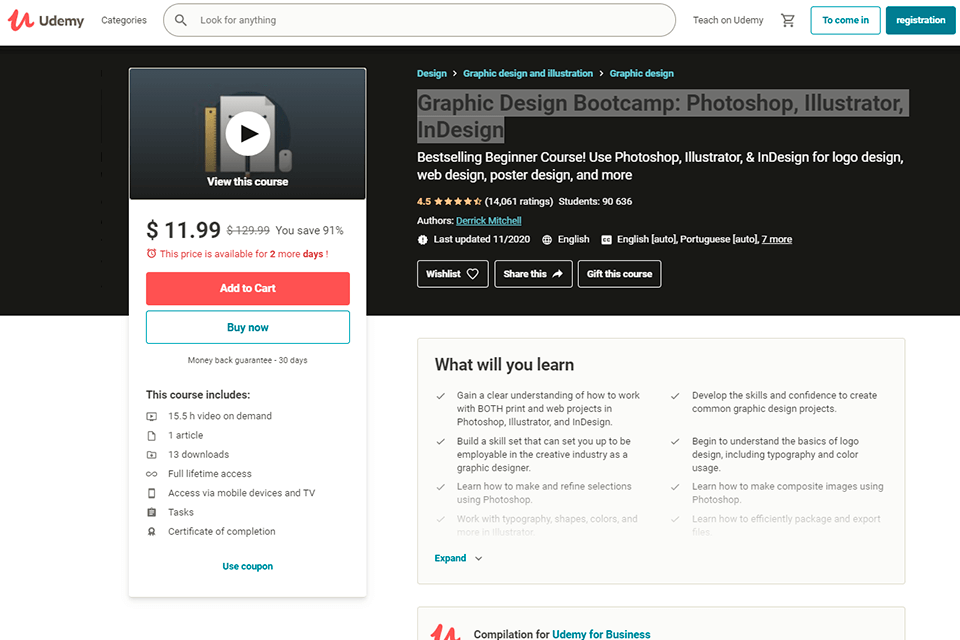 graphic design bootcamp free online course