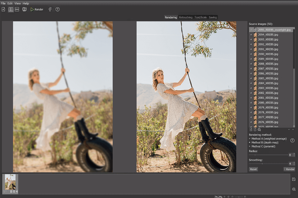 helicon focus stacking software interface