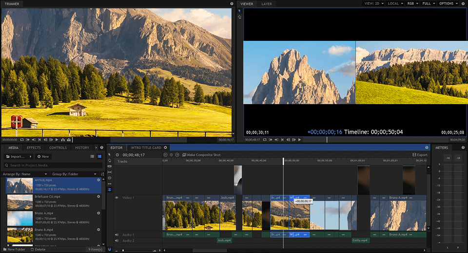hitfilm express mp4 editor interface