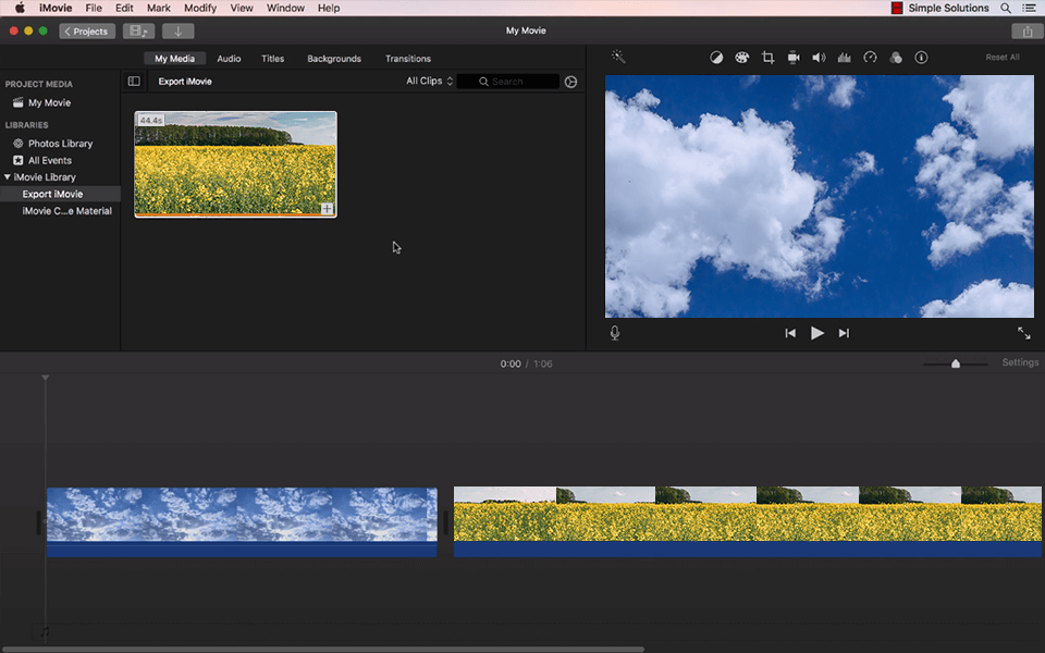 imovie mp4 editor interface