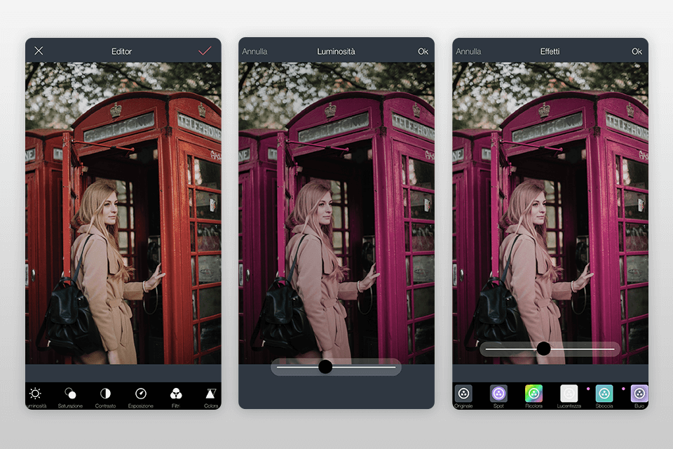 inpixio photo editor mobile interfaccia