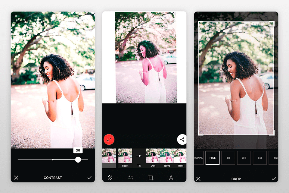 instasize nuotraukų redagavimo programa, skirta „android“ sąsajai