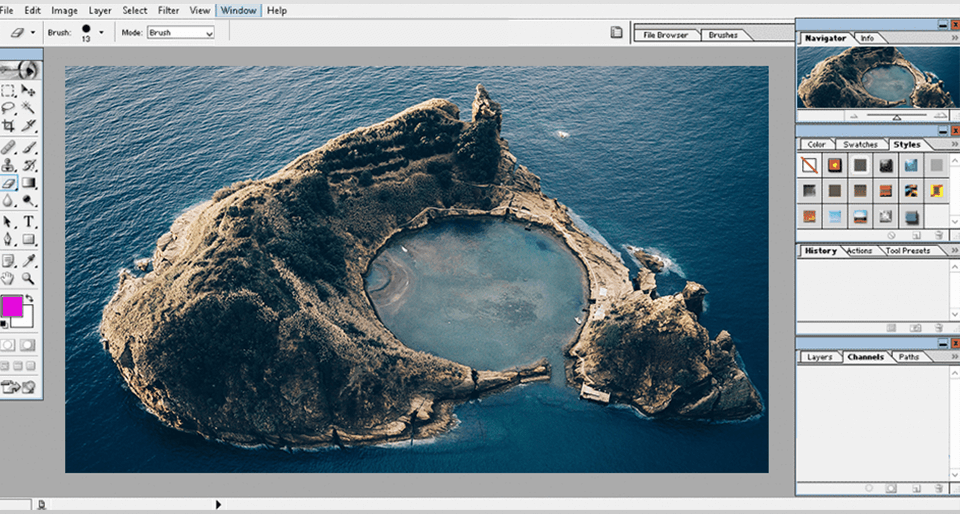 antarmuka photoshop 7.0