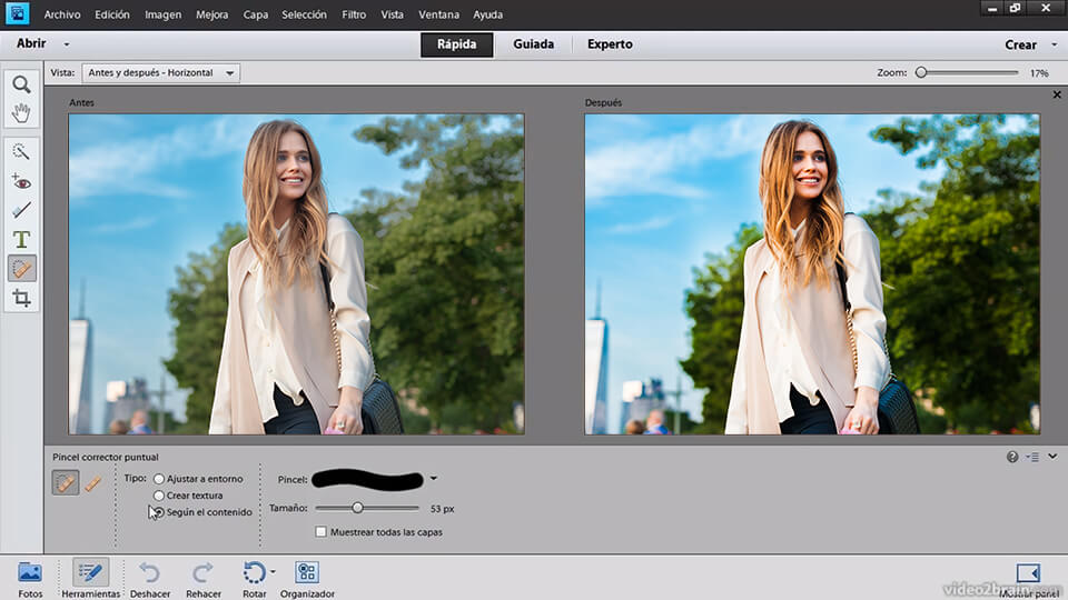 interfaz de photoshop elements