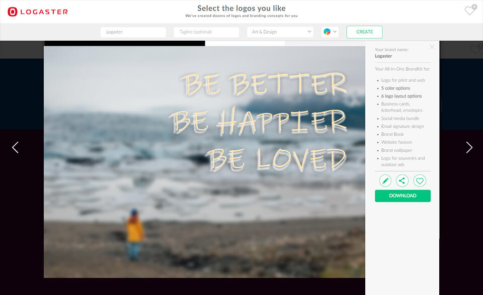 logaster adobe express alternative interface