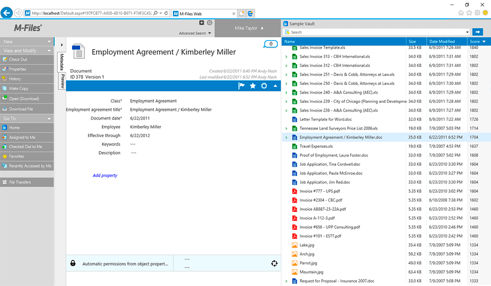m-files document management software interface