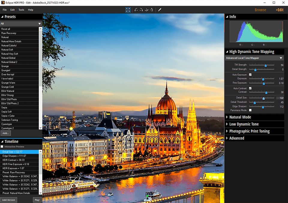 mapeamento de tom hdr do inpixio eclipse