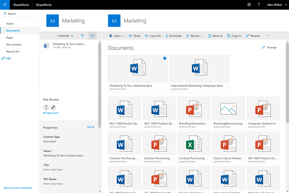 microsoft sharepoint document management software interface