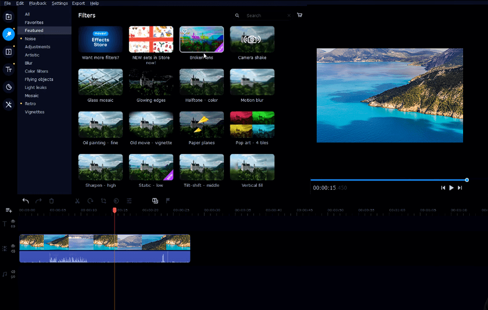 movavi plus mp4 editor interface