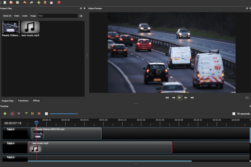 openshot software di editing video per interfaccia mac