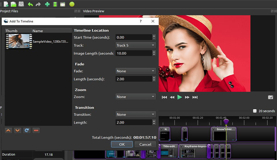 openshot mp4 editor interface