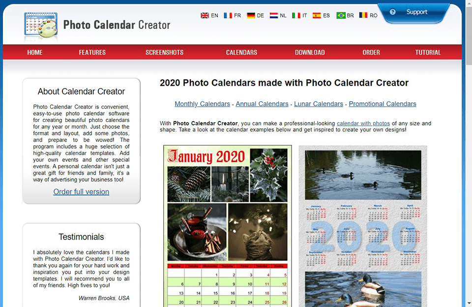 photo calendar creator photo calendar interface