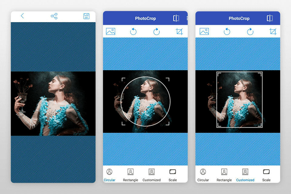 photo crop cropping pictures app interface