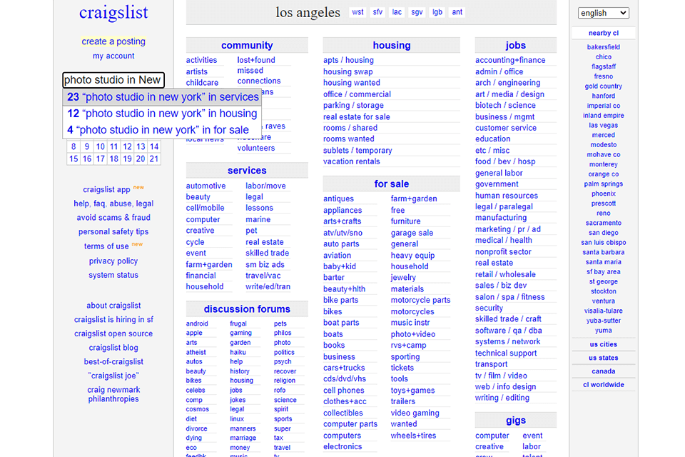 photo studio space for rent craiglist