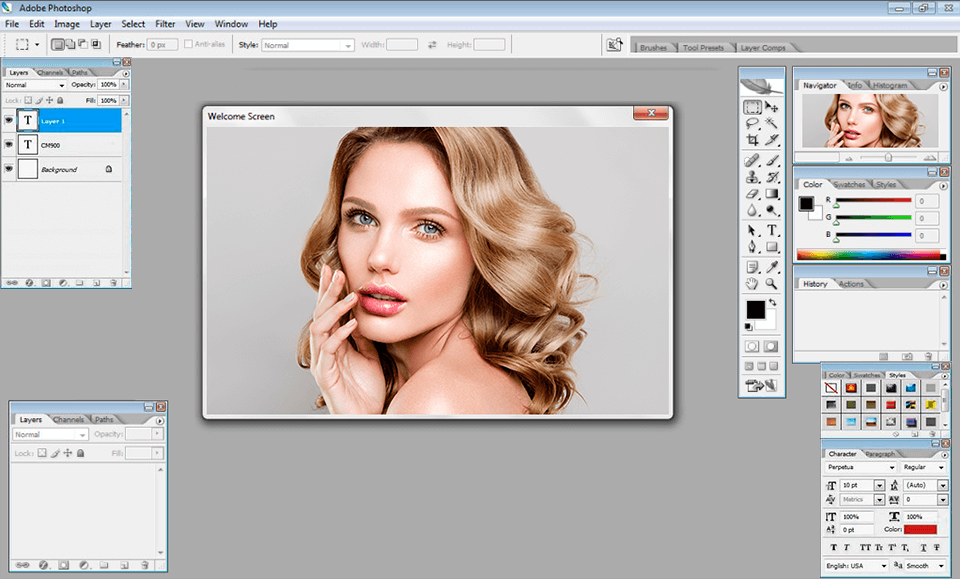 interface do editor photoshop cs2