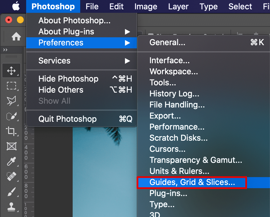 photoshop guides preferences