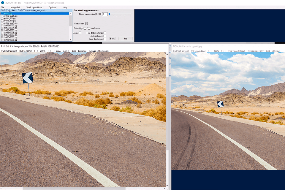 picolay focus stacking software interface