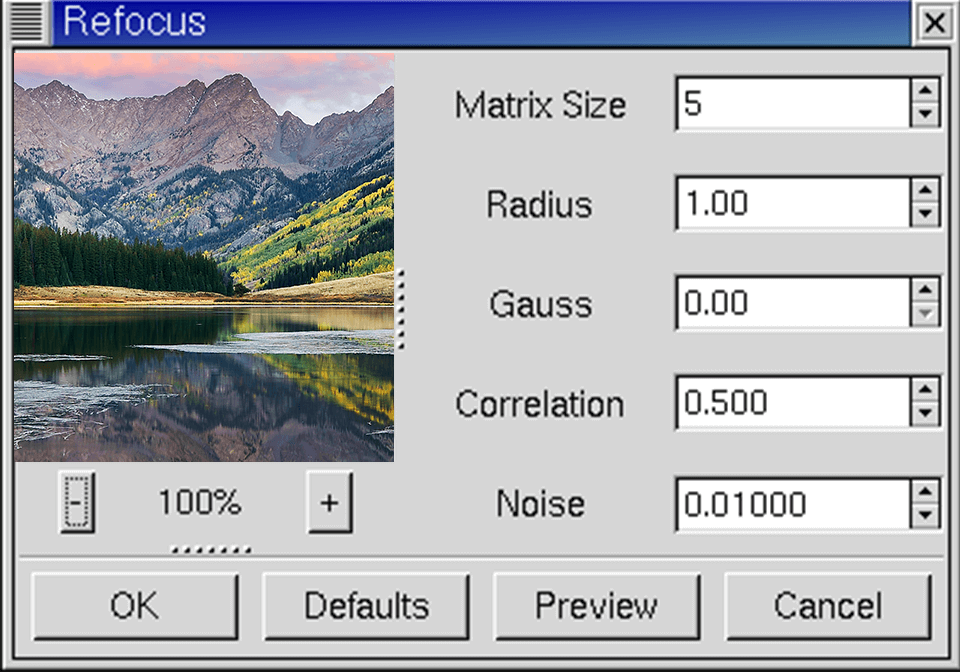 refocus gimp plugin