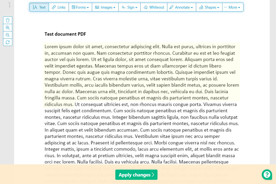 sejda for chromebook interface