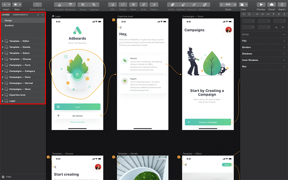 sketch interface screen