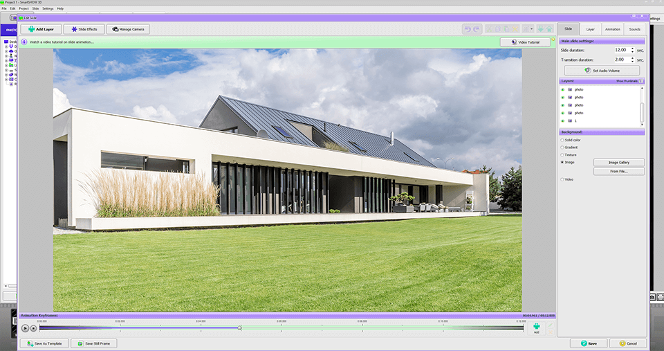 smartshow 3d-fotoanimationssoftware-schnittstelle