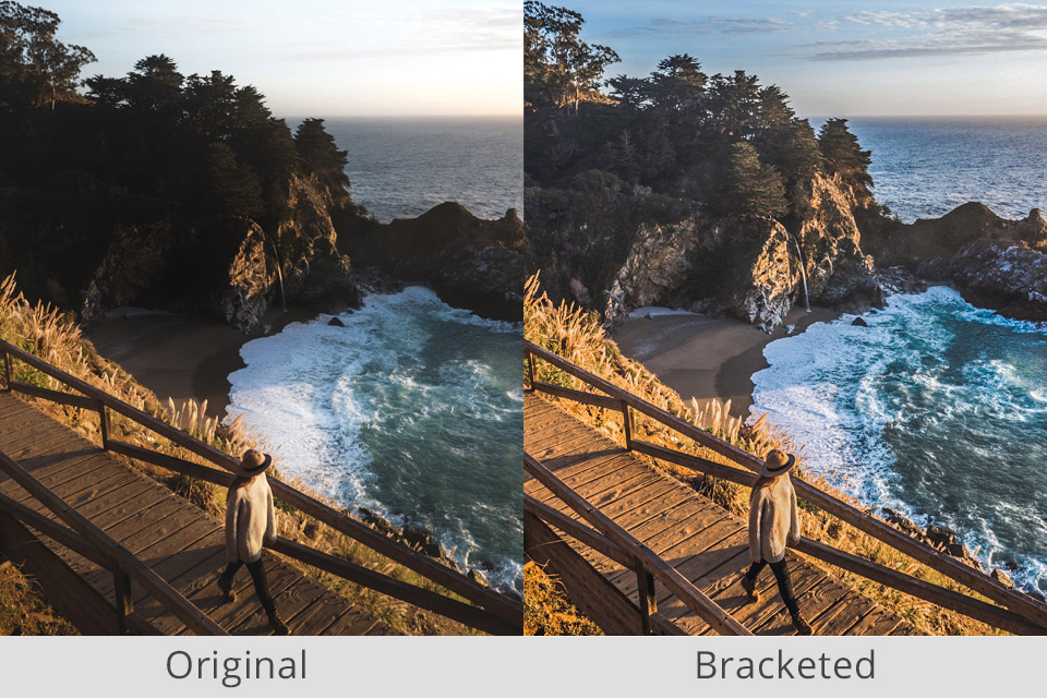 staking pictures of seascapes bracketing