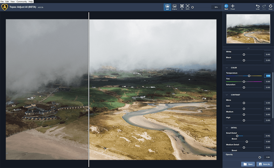 topaz adjust interface