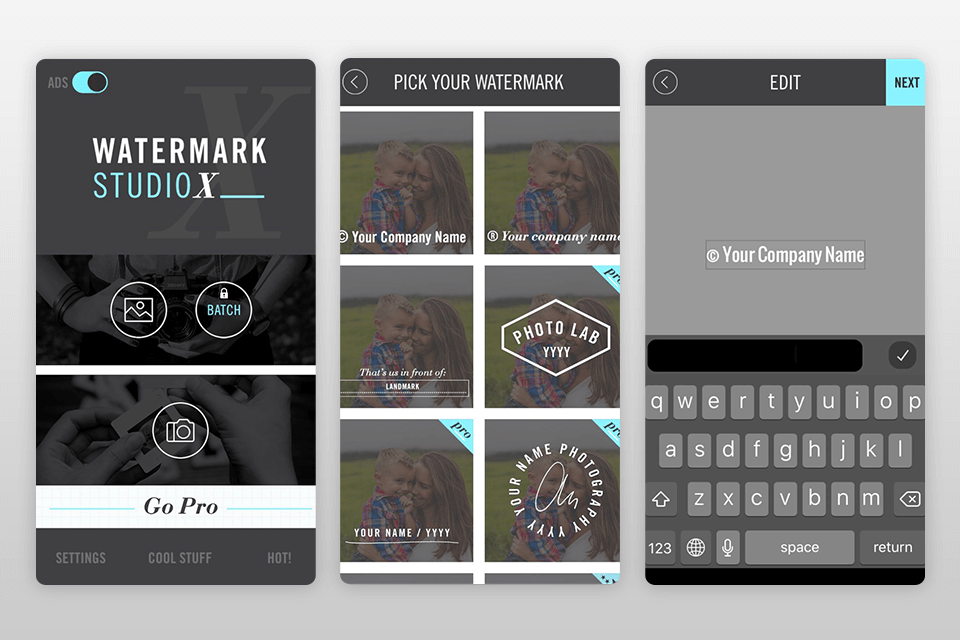 watermark x watermark app interface