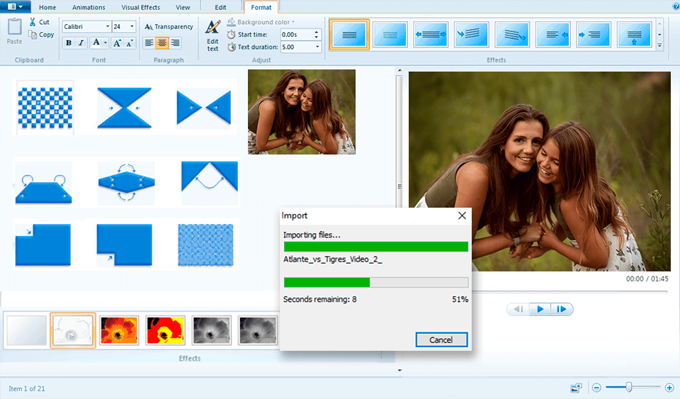 windows movie interface photo video maker