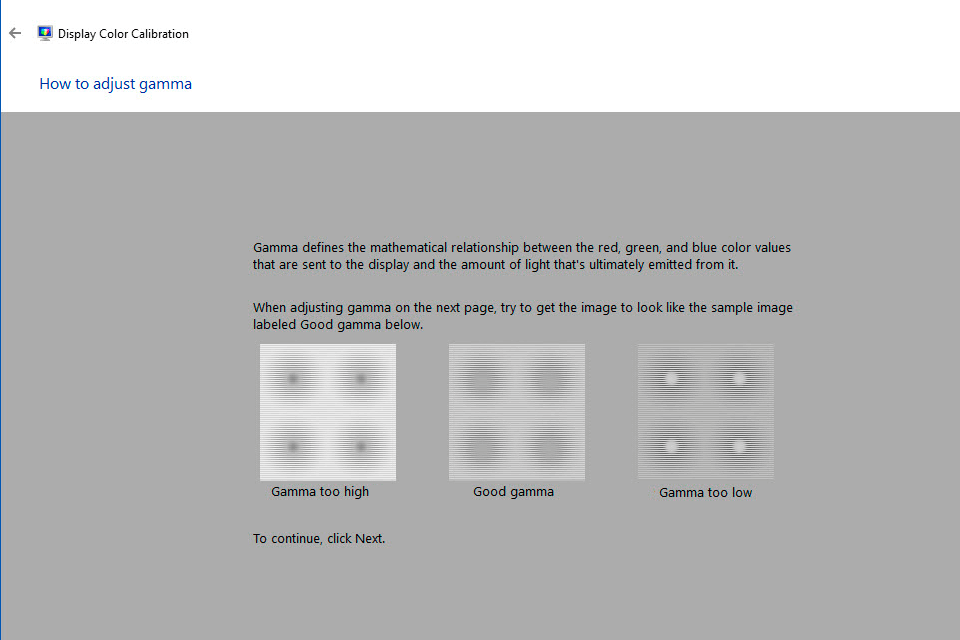 windows native color calibration interface