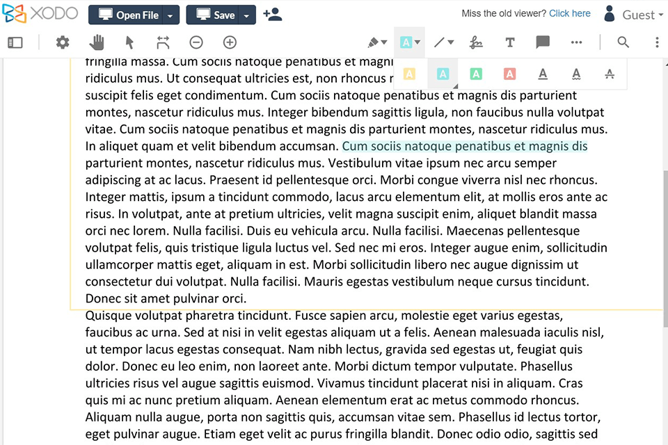 xodo for chromebook interface