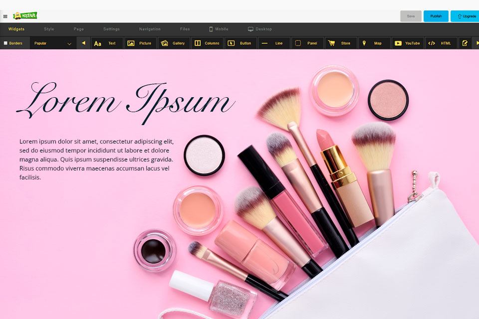 hostpapa ecommerce website builder interface