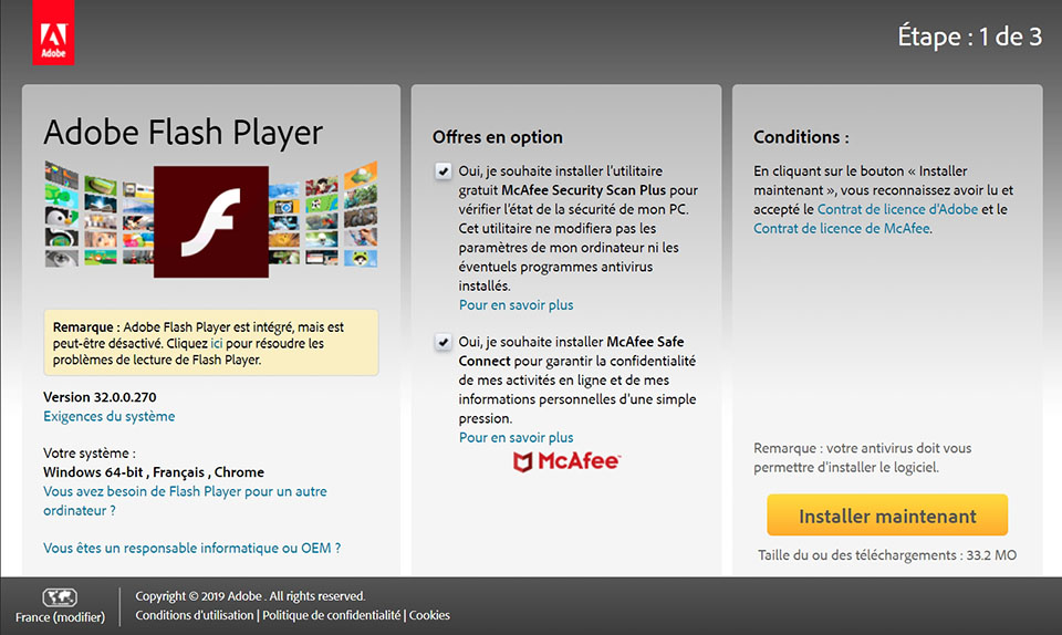 interface adobe flash player