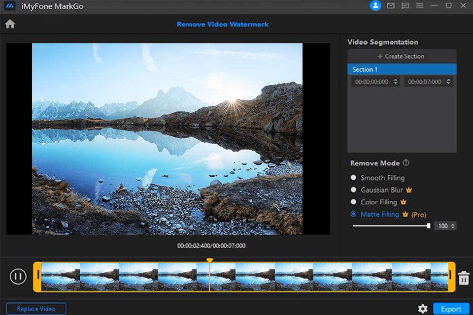 imyfone filme photo stamp remover software interface