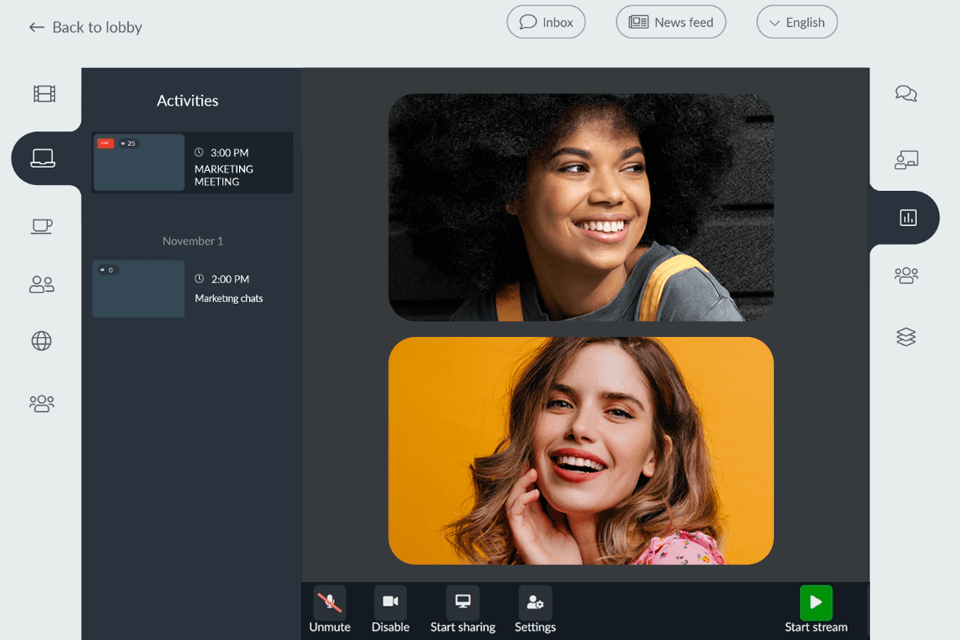 inevent online learning platform interface