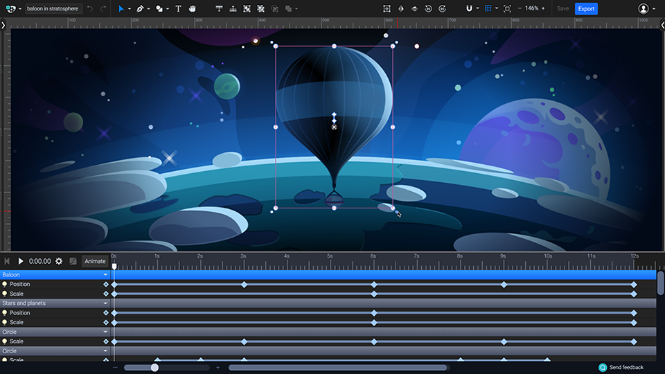 svgator logo animation software interface