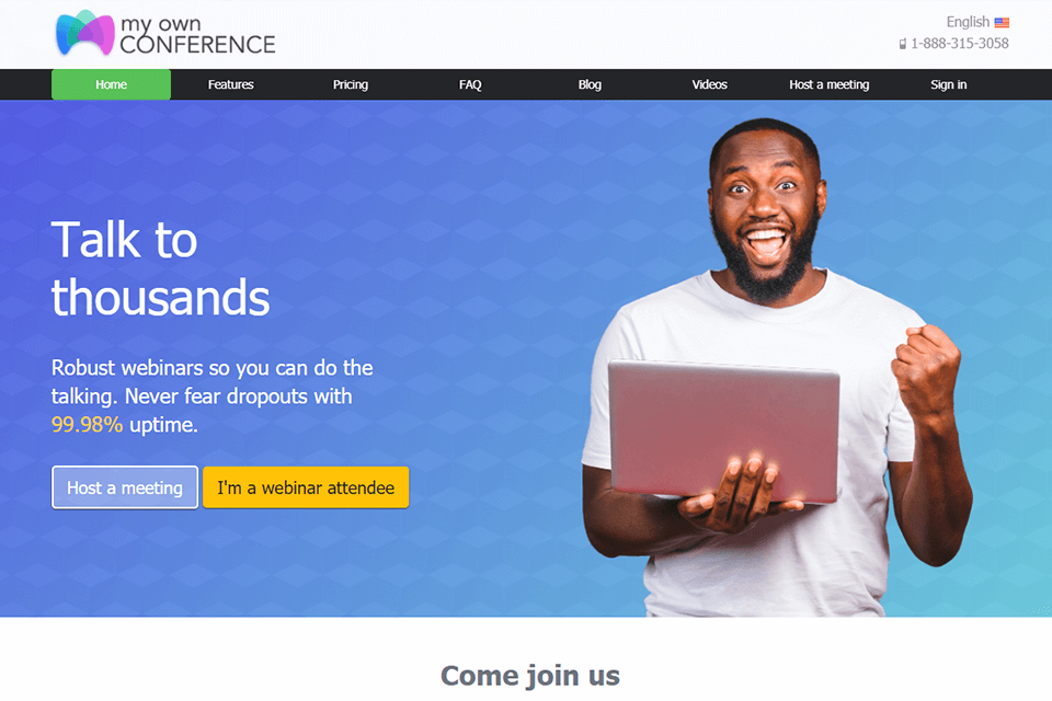 myownconference online learning platforms interface