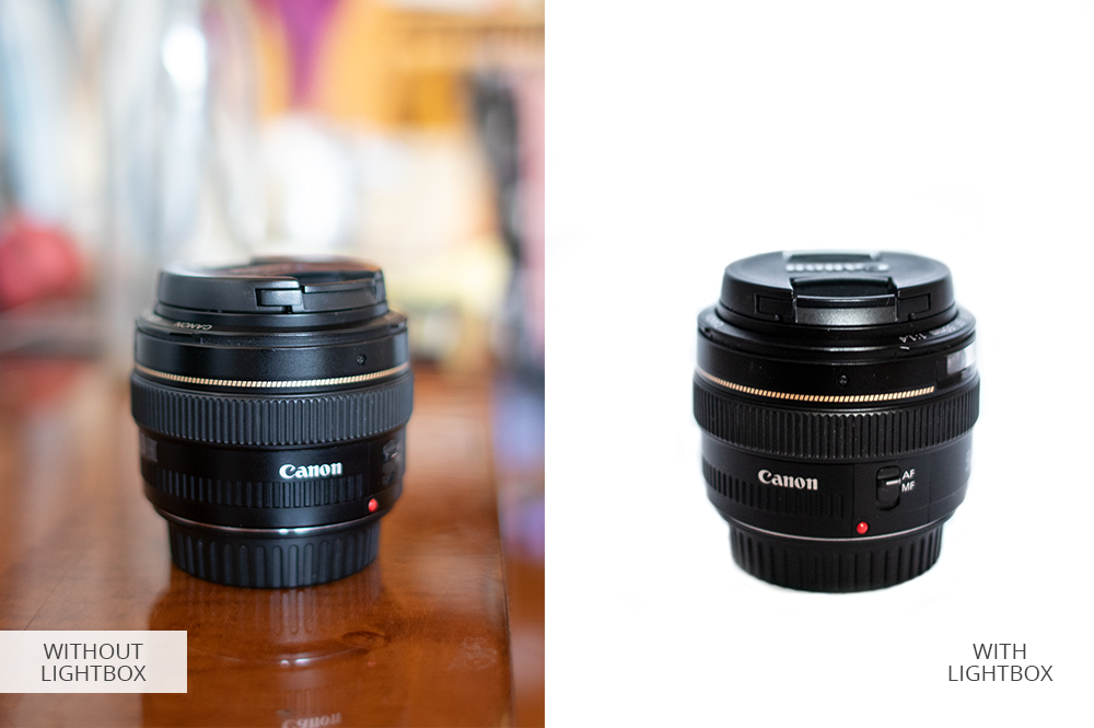 light box for photography before after