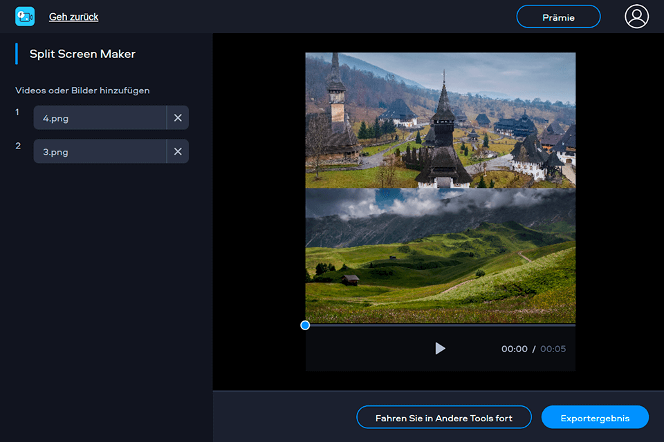split screen fastreel online video editor